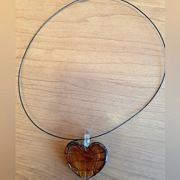 NWOT Murano Crystal Heart Necklace - Picture 2 of 6